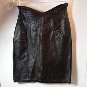 Forenza High Waist Black Leather Pencil Skirt Size 8